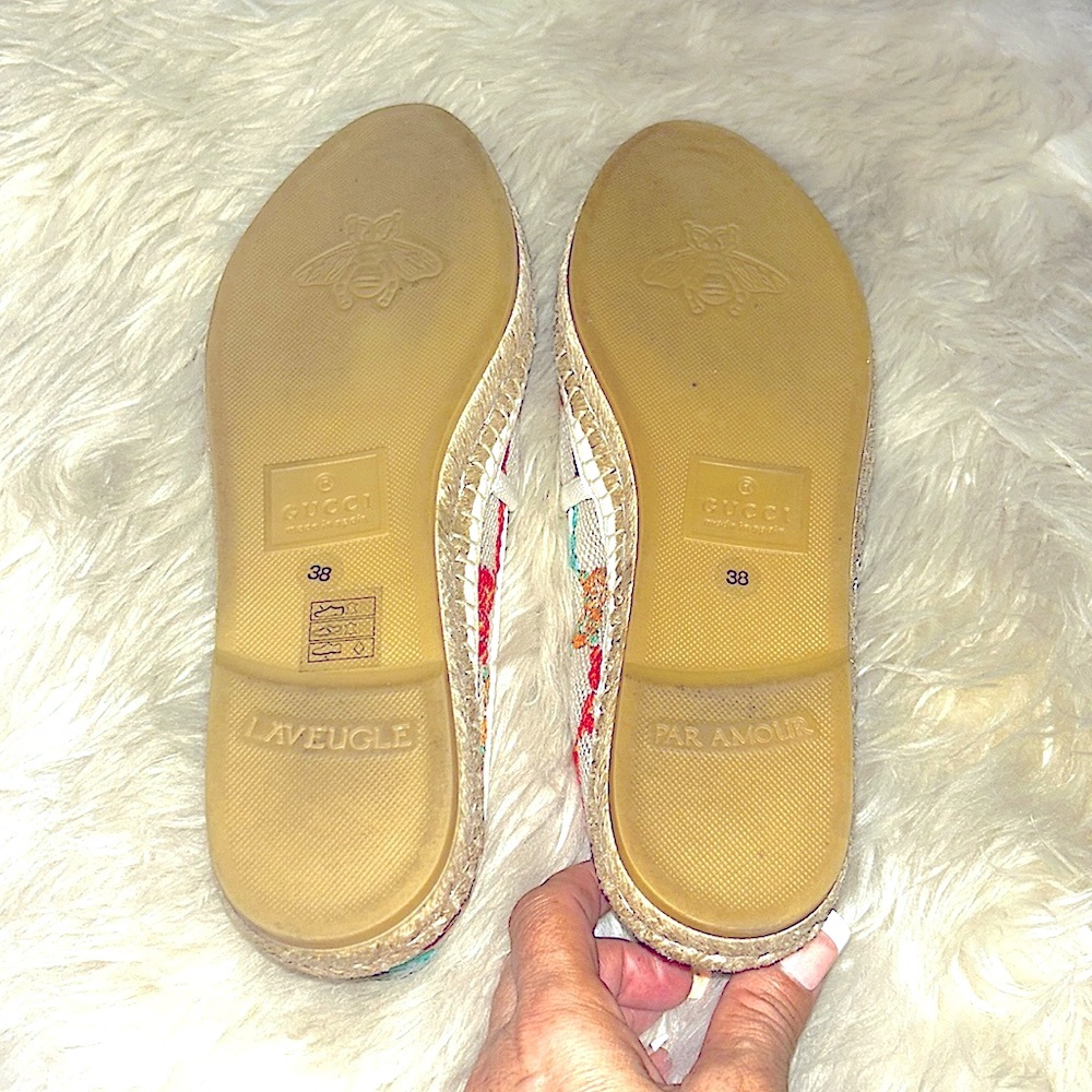 Gorgeous & Authentic GUCCI Logo Printed Canvas Espadrilles Size 38 (Will trade!) - Picture 13 of 16
